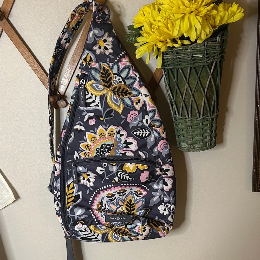 Vera Bradley Women's Floral Backpack - Black, Yellow, Pink